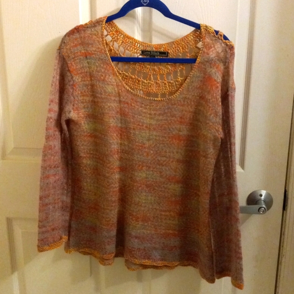 LIGHTWEIGHT! Love Stitch - Space Dye Knit Med Sweater On Trend Stylish